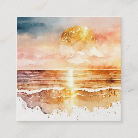 Carte D'accompagnement La série de plage à l'aquarelle Design 1 (Devant)