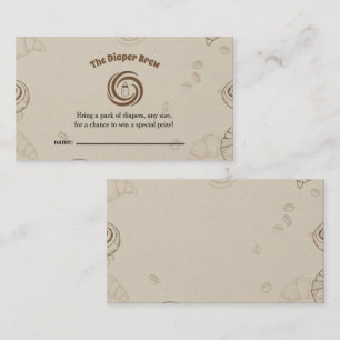 Carte D'accompagnement La Tombola de la couche Café Roulé à la cannelle