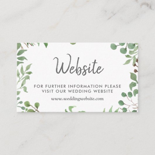 Carte D'accompagnement La verdure botanique | Site Mariage (Devant)