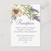 Carte D'accompagnement La verdure de l'anémone | Réception Florale Violet (Devant)