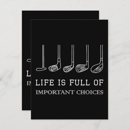 Carte D'accompagnement La vie amusante est pleine de choix importants Clu (Devant / Derrière)