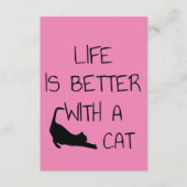 Carte D'accompagnement La Vie Est Meilleure Avec Un Chat - Amoureux de le (Devant)