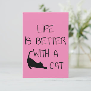 Carte D'accompagnement La vie est meilleure avec un chat - Amoureux des c