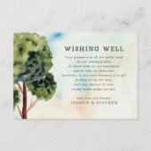 Carte D'accompagnement Lac À feuillage persistant Aquarelle Mariage Wishi (Devant)