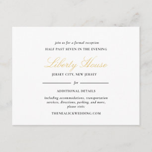 Carte D'accompagnement Lace noire et or Elégante Réception Script