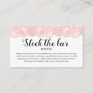 Carte D'accompagnement Lace Rose Remplissez le bar Fête de mariage 