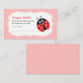 Carte D'accompagnement Ladybug Bébé Fille Douche Refroidissement Billets (Devant / Derrière)