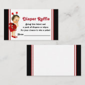 Carte D'accompagnement Ladybug Diaper Raffle Billets Fille Baby shower (Devant / Derrière)