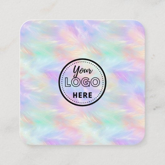 Carte D'accompagnement Laisser-Nous Un Avis QR Code Iridescente Logo Élég (Dos)