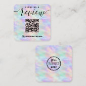 Carte D'accompagnement Laisser-Nous Un Avis QR Code Iridescente Logo Élég (Devant / Derrière)