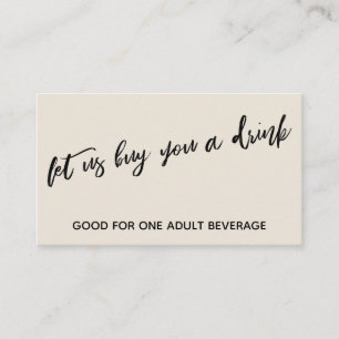 Carte D'accompagnement Laissez-nous vous acheter un verre Crème d'écritur