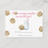 Carte D'accompagnement Lait et cookies Devinez combien de bonbons (Devant)