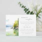 Carte D'accompagnement Lake Geneva Switzerland Scape Wedding Reception (Debout devant)
