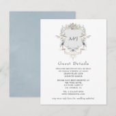 Carte D'accompagnement Lakeside Monogram Crest Mariage Détails au sujet d (Devant / Derrière)