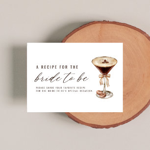 Carte D'accompagnement L'amour brasse Martini Fête des mariées Recette