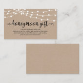 Carte D'accompagnement Lampes à cordes rustiques kraft, cadeau de lune de (Devant / Derrière)