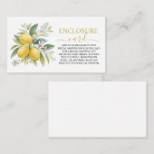 Carte D'accompagnement Lancement de Mariée Fleur de Citron (Devant / Derrière)
