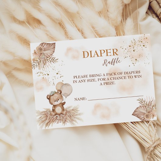 Carte D'accompagnement Lancer de langes Boho Bear Bearly Wait