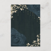 Carte D'accompagnement Lanterne rouge rustique bleu noir Rose Mariage (Dos)