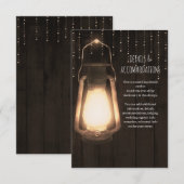 Carte D'accompagnement Lanterne Rustique & Éclairages Bois Brun Détails d (Devant / Derrière)