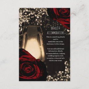 Carte D'accompagnement Lanterne Rustique Glow Roses Rouge Foncé Détail de