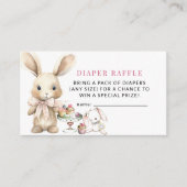 Carte D'accompagnement Lapin Baby shower fille Déchets Raffle (Devant)