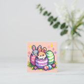Carte D'accompagnement lapin de Pâques 8 bits art pixel (Debout devant)