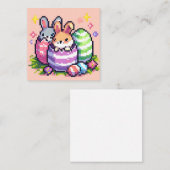 Carte D'accompagnement lapin de Pâques 8 bits art pixel (Devant / Derrière)