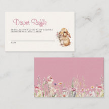 Lapin Fleur sauvage Pastel Baby shower Déchets Raf