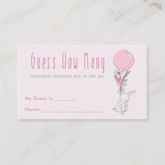 Carte D'accompagnement Lapin Lapin Combien De Baby showers Devant Jeu (Devant)
