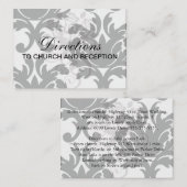 Carte D'accompagnement large et noir bold damask (Devant / Derrière)