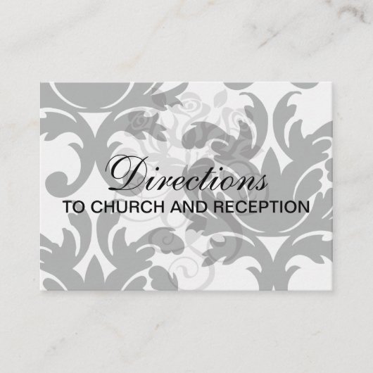 Carte D'accompagnement large et noir bold damask (Devant)