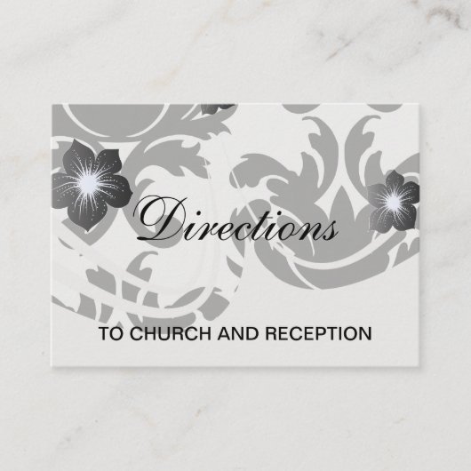 Carte D'accompagnement large et noir bold damask (Devant)