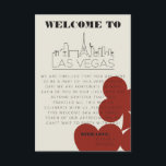 Carte D'accompagnement Las Vegas Casino Skyline Mariage Welcome Bag Card<br><div class="desc">Une destination moderne et amusante sac cadeau de bienvenue de mariage pour remercier vos invités d'être venus à votre événement à Las Vegas! Cette carte de sac de bienvenue mariage est dotée d'une carte de jeu en gras rouge, d'un rendu moderne de la ligne d'horizon de Las Vegas et d'une...</div>