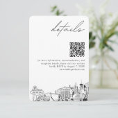 Carte D'accompagnement Las Vegas Détails du Mariage QR Code Petit (Debout devant)