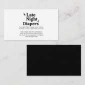 Carte D'accompagnement Late Night Diapers Sign, Diaper Thoughts Sign, (Devant / Derrière)