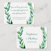 Carte D'accompagnement Laurel Olive Leaf Wreath Mariage Website Cards (Devant / Derrière)