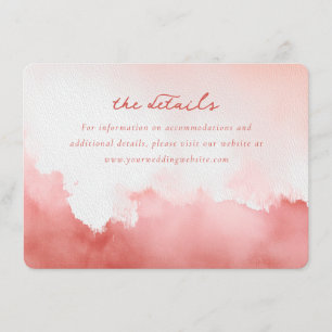 Carte D'accompagnement Lavage à l'aquarelle rose romantique