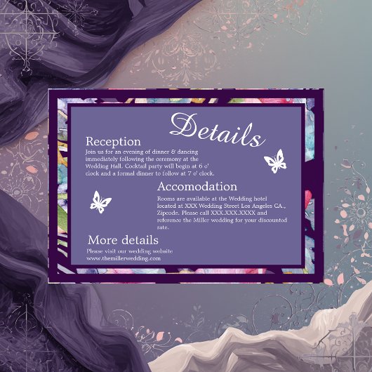 Carte D'accompagnement lavande aquarelle fleur sauvage verdure feuillage