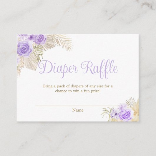 Carte D'accompagnement Lavande Boho Pampas Plante Flore Palm Déchets Raff (Devant)