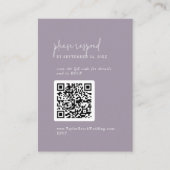 Carte D'accompagnement Lavande chic moderne violet code QR RSVP (Devant)