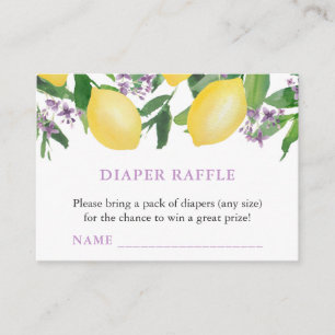 Carte D'accompagnement Lavande de citrons Lavande Raffle Baby shower fill
