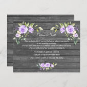 Carte D'accompagnement Lavande Fleurs Vieux Grange Mariage Réception (Devant / Derrière)