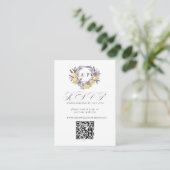 Carte D'accompagnement Lavande Monogramme citron Cimier Floral QR RSVP (Debout devant)