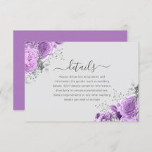 Lavande Purple & Silver Floral Détails du Mariage