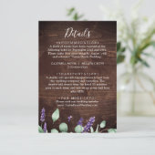 Carte D'accompagnement Lavande rustique | Fiche de boîtier en bois Détail (Debout devant)