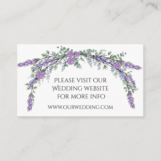 Carte D'accompagnement Lavande violet Rose et Eucalyptus (Devant)