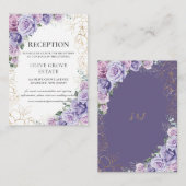 Carte D'accompagnement Lavande Violette Lavande Florale Réception de mari (Devant / Derrière)