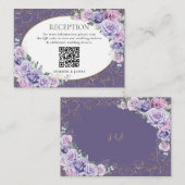 Carte D'accompagnement Lavande violette Lavande Florale Réception de mari (Devant / Derrière)