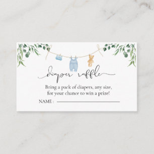 Carte D'accompagnement Lave-linge Lave-linge Baby shower de verdure bleu